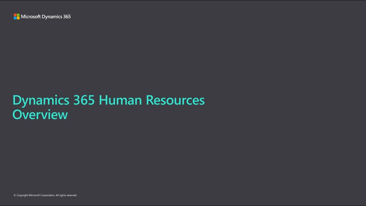 Microsoft Dynamics 365 Human Resources