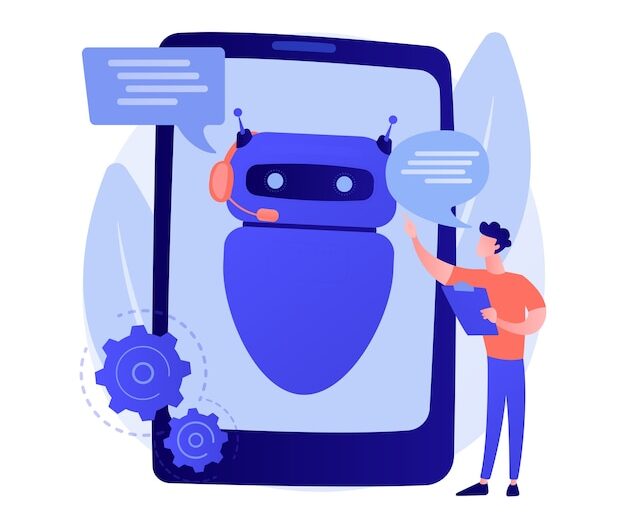 dialog with chatbot artificial intelligence reply question tech support instant messaging hotline operator ai assistant client bot consultant vector isolated concept metaphor illustration 335657 1995 e1732600097303 Chatbot Vatsin Technology Solutions