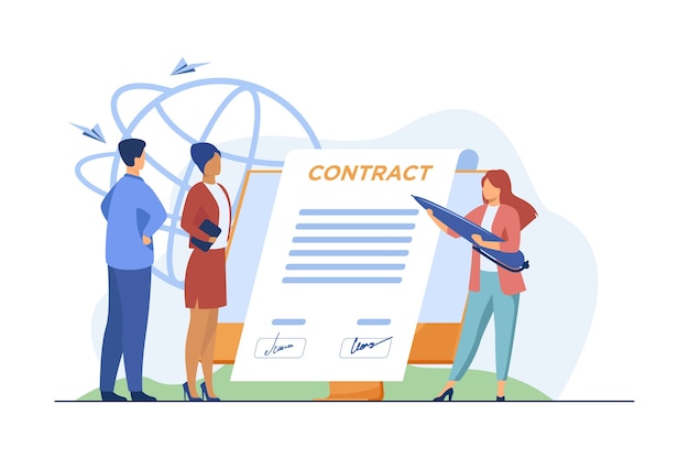 business partners signing contract online leaders affixing signatures document monitor flat vector illustration internet agreement 74855 8265 Contract Management Vatsin Technology Solutions