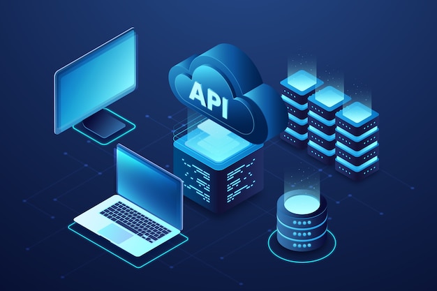 technology isometric api illustration 23 2149375823 API Performance Analytics Vatsin Technology Solutions