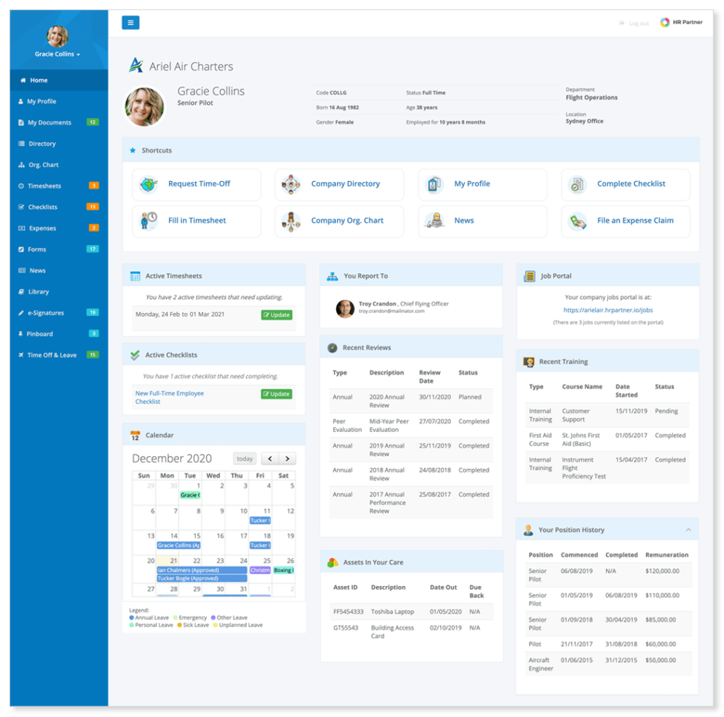 employee portal dashboard 1 Payroll System Vatsin Technology Solutions